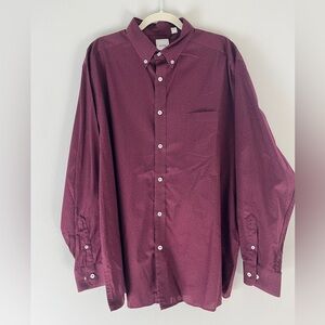 Dillard's ROWM Big Men's Long-Sleeve Button down shirt in Merlot